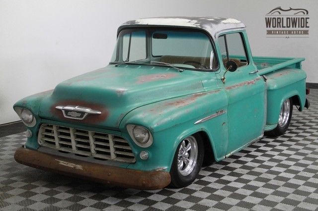 1955 teal big window! vintage ac. v8! frame off!!