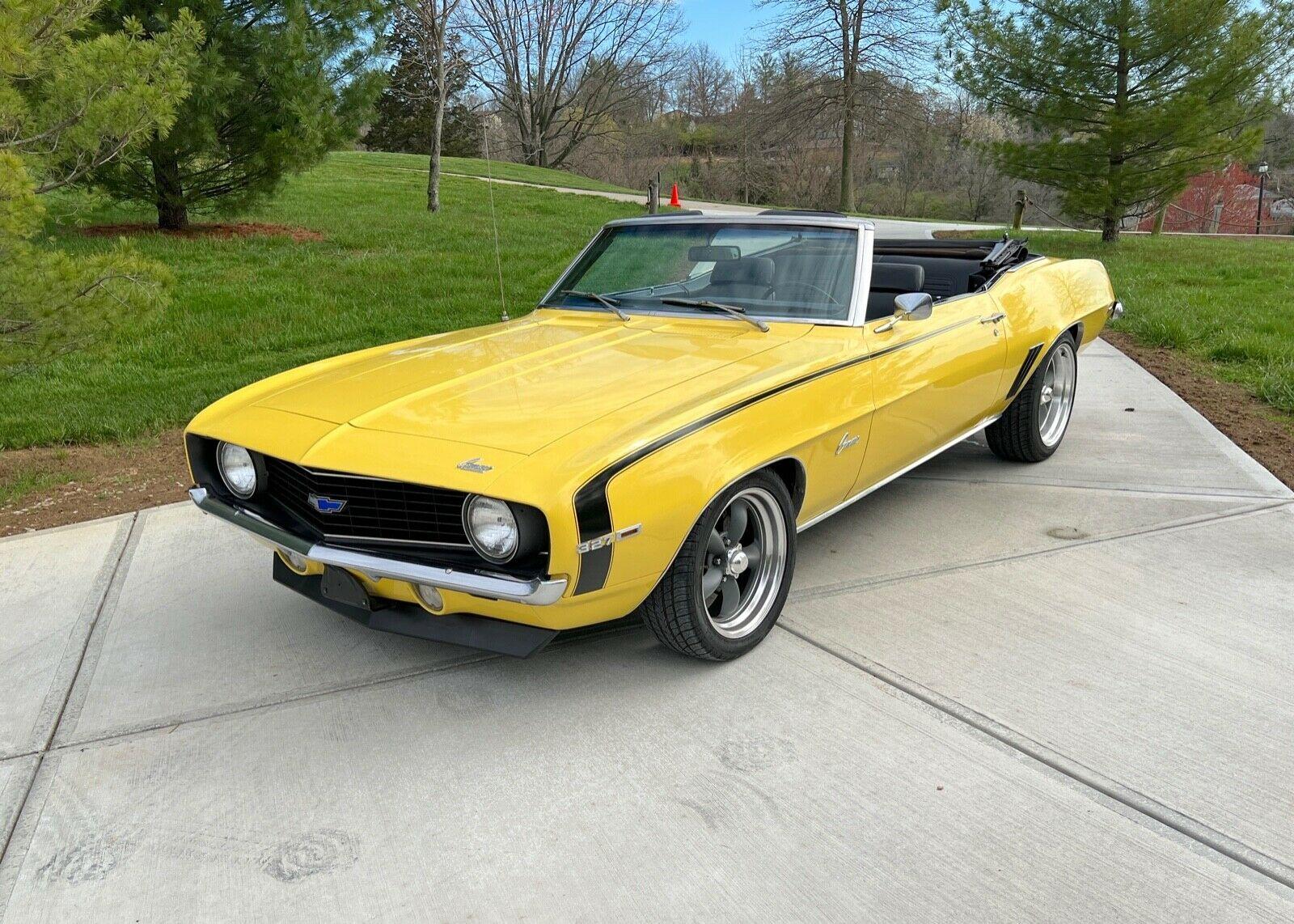 1969 chevrolet camaro convertible 327 auto ps pdb very clean