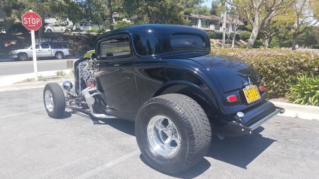 1932 ford 3 window coupe, black beauty!