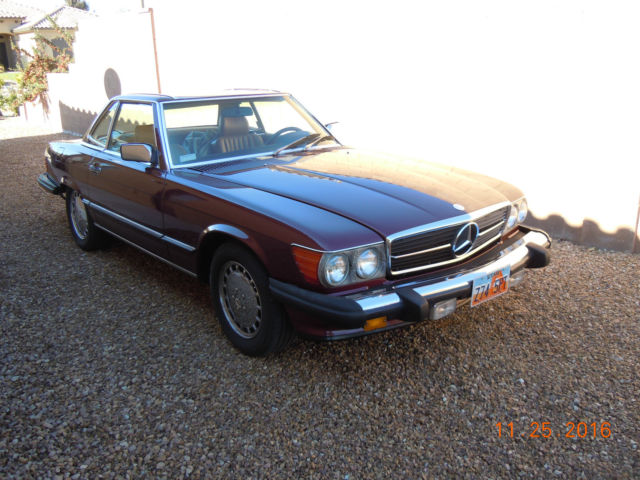 1986 mercedes 560sl roadster 2-tops low miles 76k no reserve!