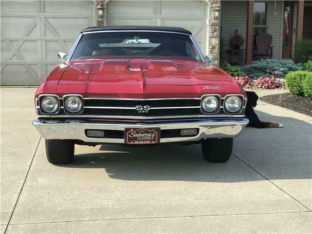 1969 chevrolet chevelle garnet red convertible 396 manual
