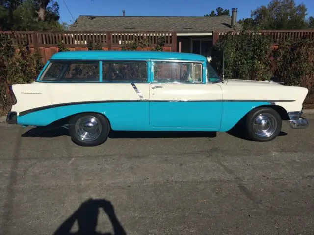 1956 1956 chevy handyman station wagon power blue over ivory white