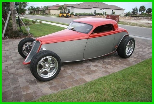1933 ford 2-door 3-window chopped coupe,2,500 miles on rebuild, a/c