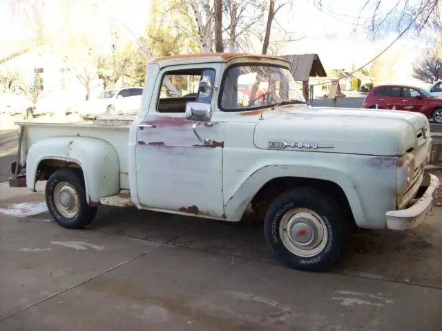 1960 ford f-100 1/2 ton step side pickup patina rat rod hot rod street rod