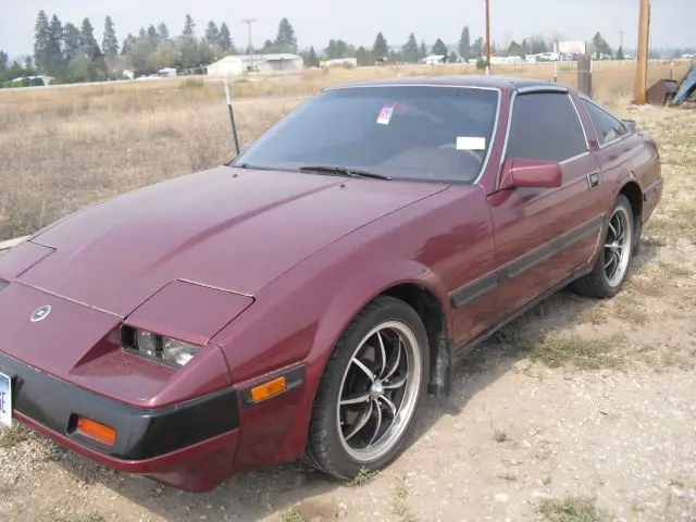 1985 maroon nissan 300zx 2+2 v6 3.0l gas manual 2 door coupe clear title 147k