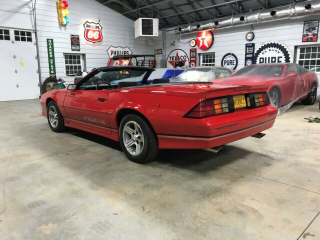 pristine 1990 camaro iroc-z convertible red charcoal interior original condition