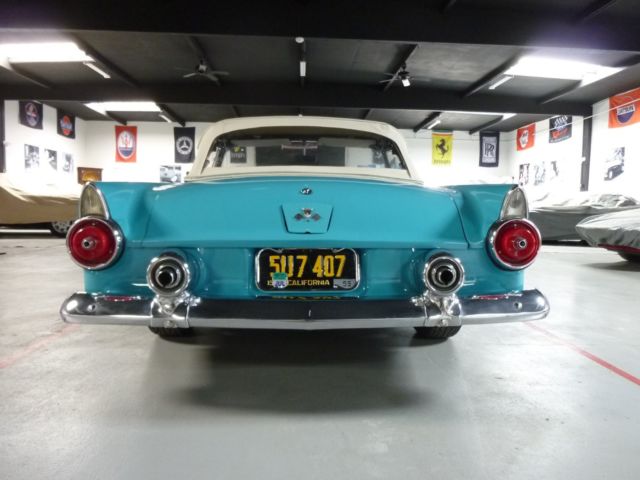 1955 t-bird convertible 50,000 orig mile california- aqua ext and aqua&white int
