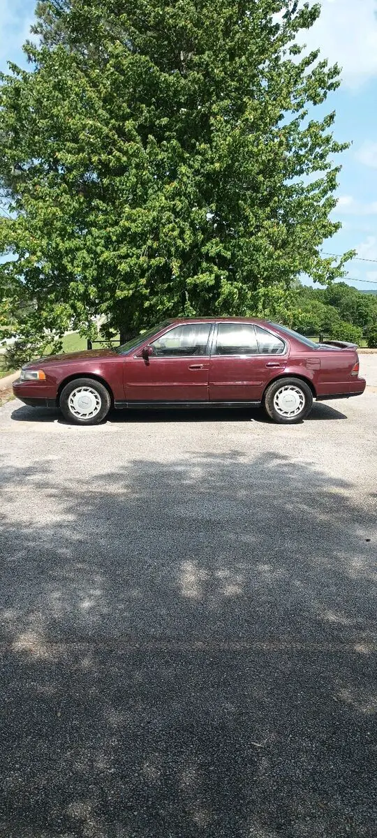 1990 nissan maxima sedan red fwd manual