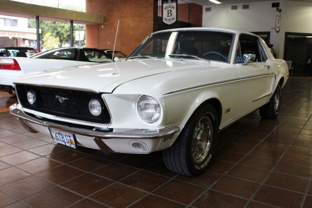 1968 ford mustang gt clone gt clone 302 v8 white - black