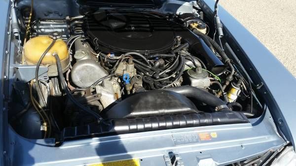 super clean 1977 mercedes benz 450 sl convertible. blue leather a/c 173,000 mi