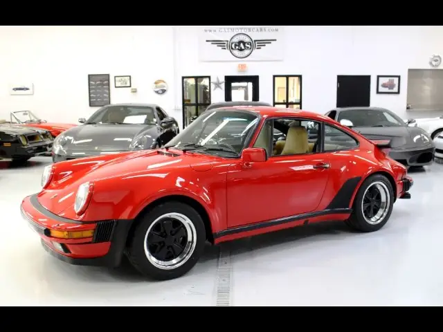 1986 porsche 911 turbo 52654 miles red flat 6 cylinder engine 3.3l/201 manual