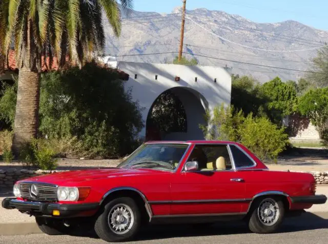 1977 red mercedes benz 450sl 107 convertible no rust arizona amg it creme inter