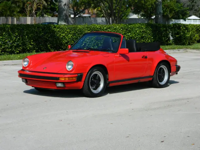 1986 porsche 911 cabriolet guards red black 5 speed 78k miles outstanding