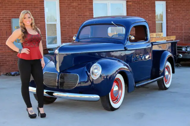 1940 willys overland steel pick up 12 volt 3 speed trans 4 cylinder must see