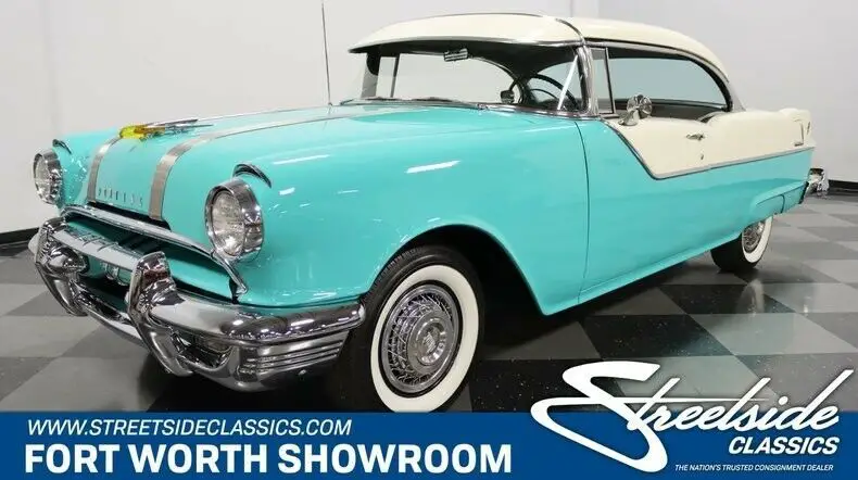 very classy 50's pontiac! 287 v8, automatic, correct nautilus blue & white, nice