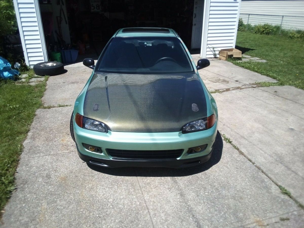 1993 honda civic ex coupe shaved/tucked bay, midori green paint, lots more! look