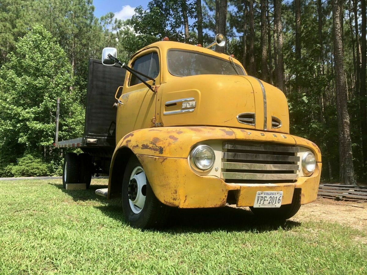 1950 ford f yellow rwd manual coe cabover f5 flatbed