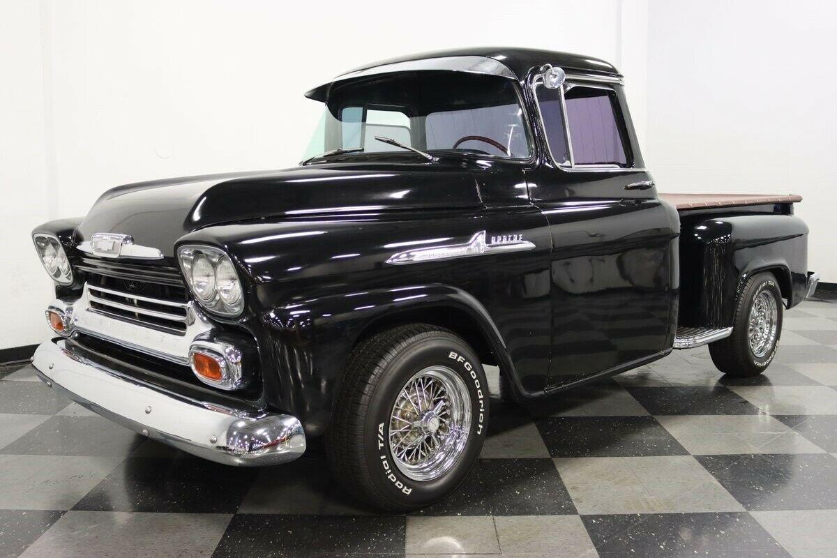 1955 gmc 3100 big window black cadillac 501 v8 34074 miles