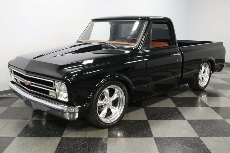classic vintage chrome vortec swap american racing short bed truck chevrolet