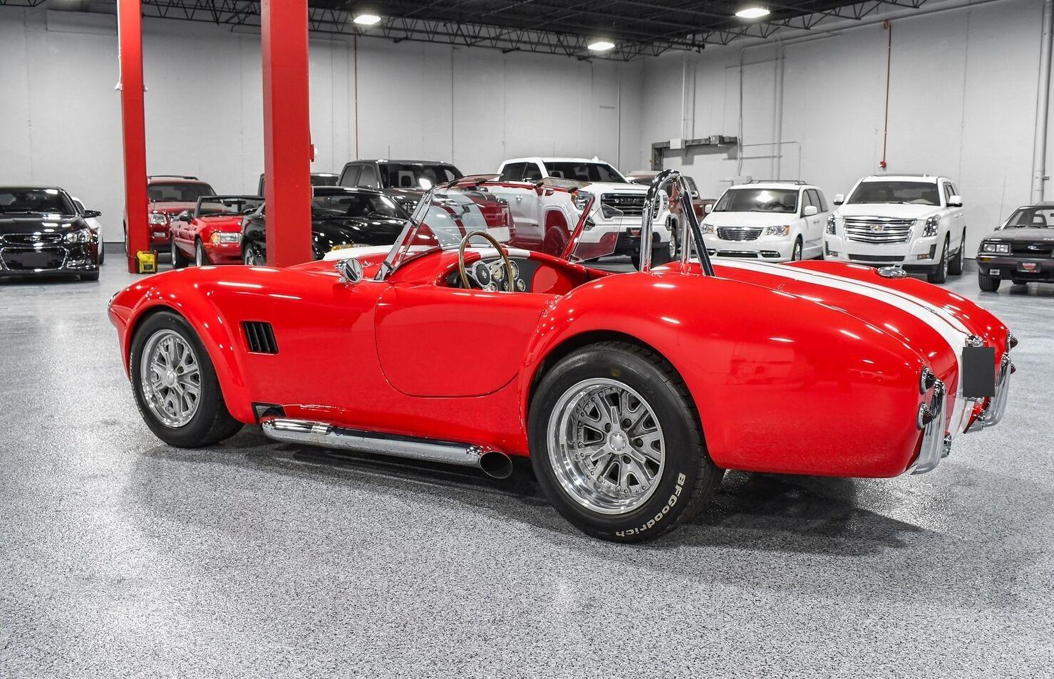 1967 shelby cobra twin-turbo 347 ci red w/white stripes over black