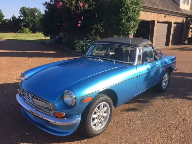 1977 mgb british convertible sports car with chrome bumper conversion