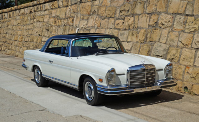 1970 mercedes-benz 280se low grill sunroof coupe - floor shift, european version