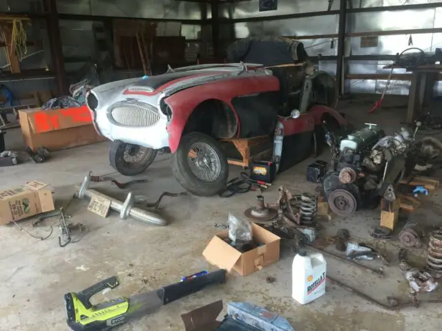 1962 austin healey bt7 - 3000 mk2 in storage since 1974 engine runs w new parts