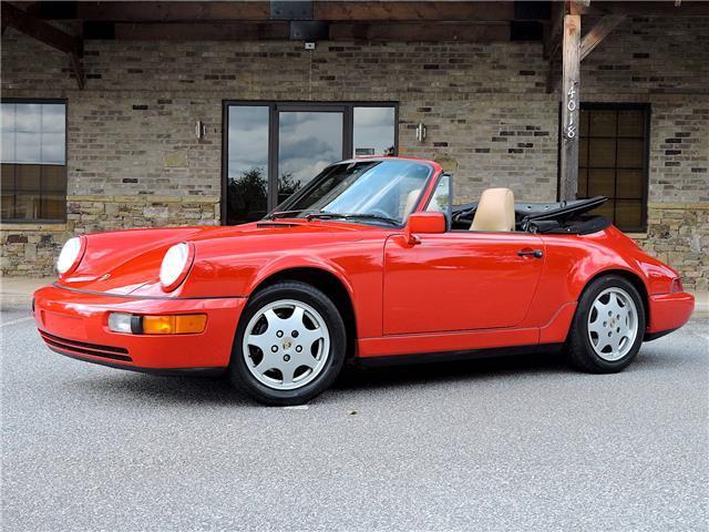 1990 porsche 911 carrera 2 cabriolet 64,528 miles red 3.6l manual