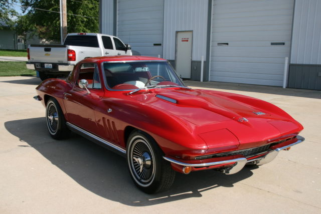 1966 corvette coupe factory air condition ps pb teakwood wheel, knock offs