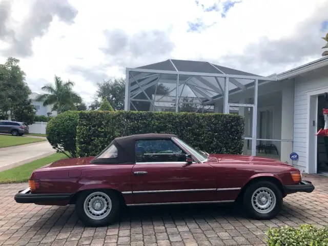 1977 mercedes 450 sl,roadster convertible.(bourdeaux) exceptional . cold a/c