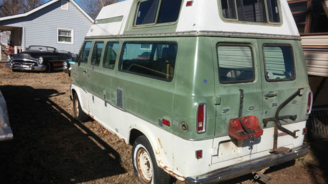 1973 ? ford econoline custom e 200 camper van turtle top fiberglass top 302 v8
