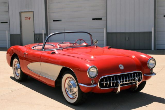 1956 corvette 225hp dual quad venetian red