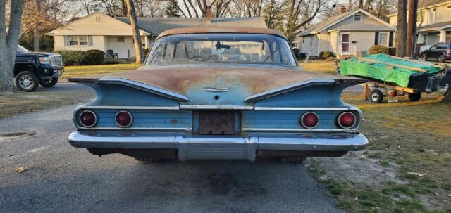 1960 chevrolet impala coupe blue rwd automatic bel air