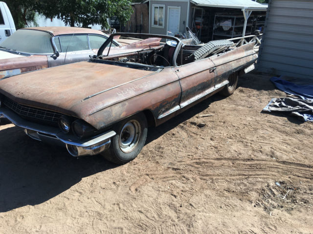 1961 cadillac eldorado convertible. factory bucket seat car. restorable. solid
