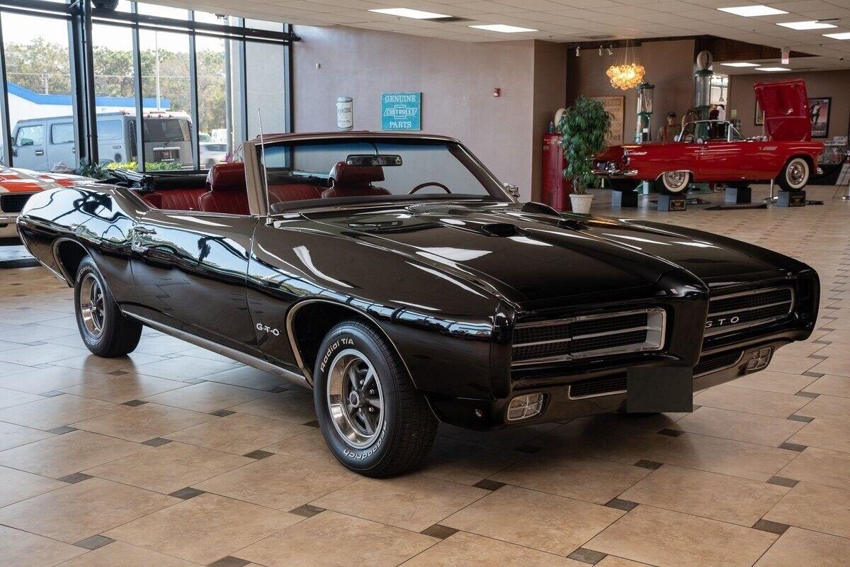 1969 pontiac gto convertible starlight black 350hp 400ci v8