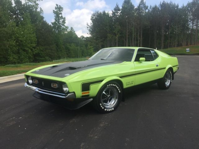 1971 mustang boss 351 31k actual miles window sticker marti 4spd lime