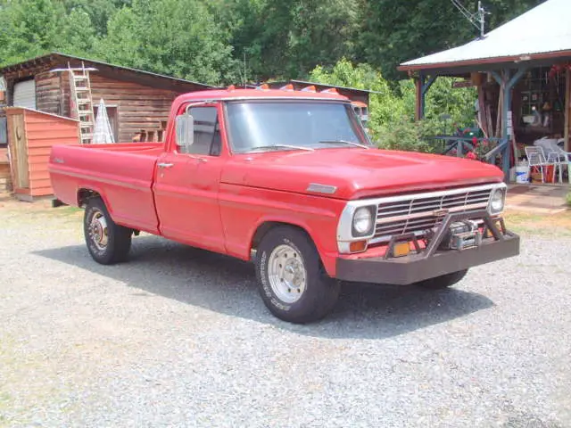 1967 rare custom ford f-250 dump bed pickup, warren winch, v-8, 4 speed trans