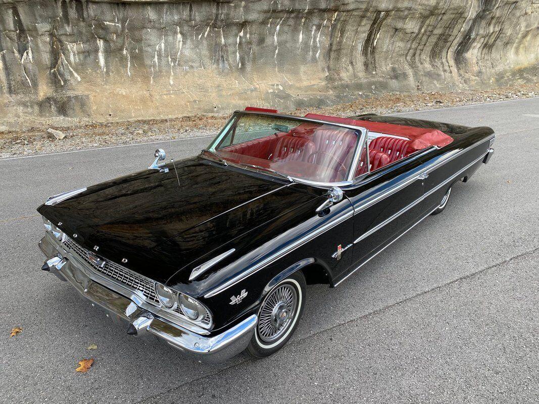1963 ford galaxie factory raven black and red interior 500xl