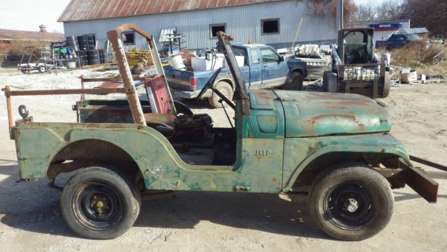 green "paint by lee" 1955 willeys cj5 4x4 jeep "hurricane" 4cyl project roller
