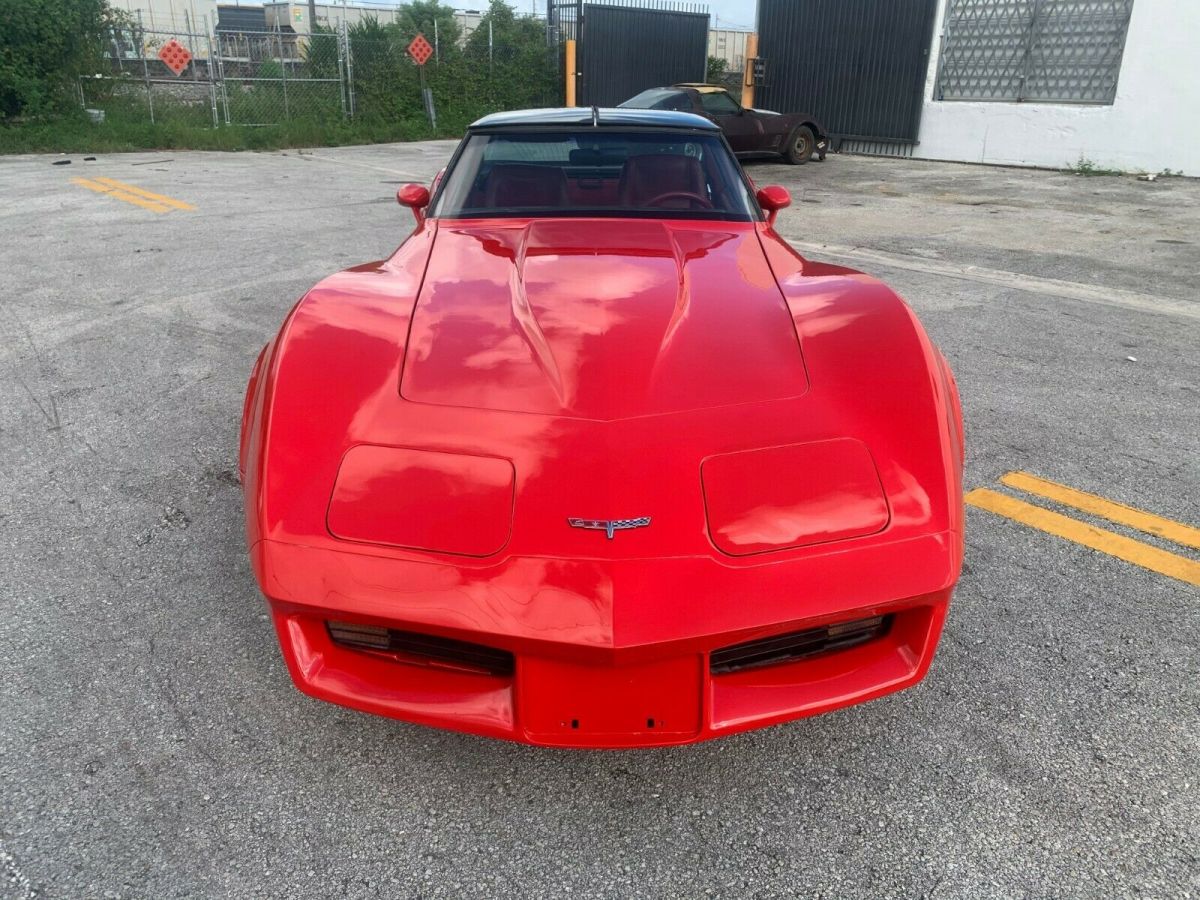 1980 corvette 4-spd, red/red, $1 no reserve, same owner since 94