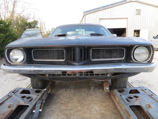 1974 plymouth 'cuda - real black on black bs23 'cuda!!