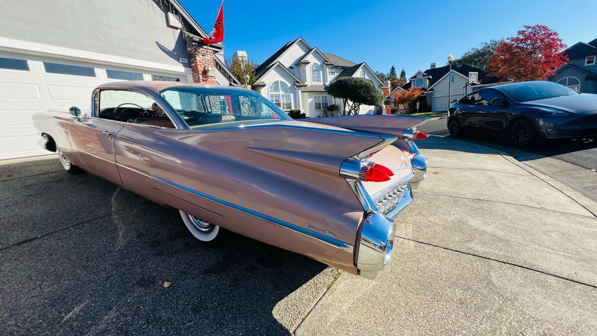 1959 cadillac de ville white wood rose metallic coupe de ville