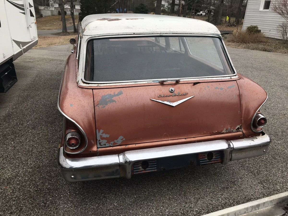 1958 chevrolet brookwood wagon orange rwd automatic