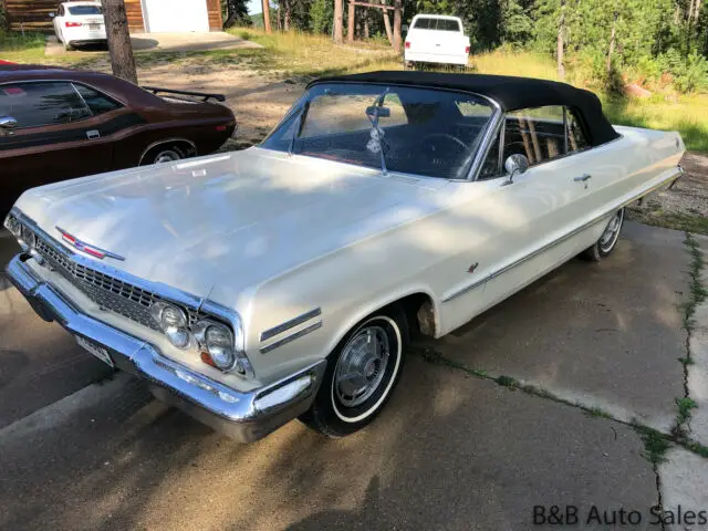 1963 chevrolet impala convertible 0 white 4 spd
