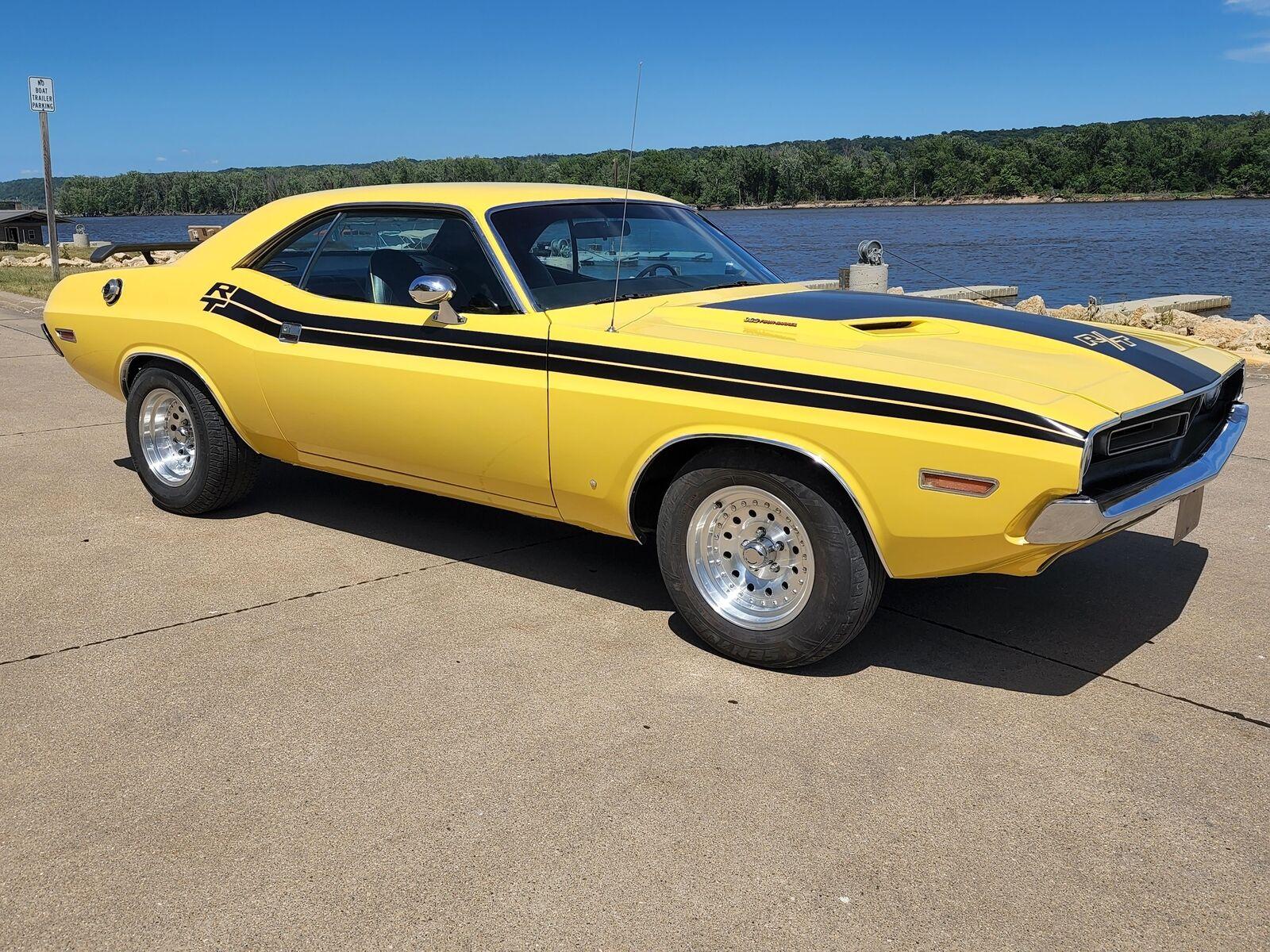 1971 dodge challlenger yellow 360ci v8 engine automatic new paint