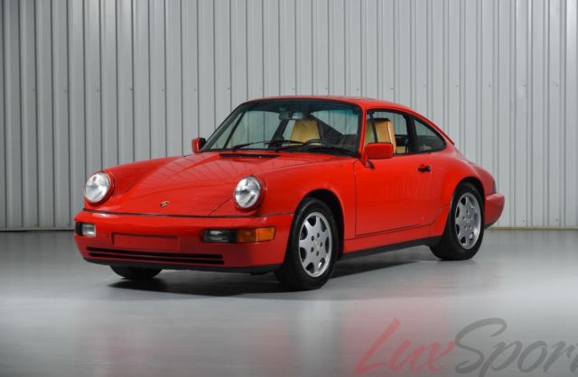 1991 porsche 964 carrera 2 coupe guards red/tan 5-speed 75k just serviced rare!!