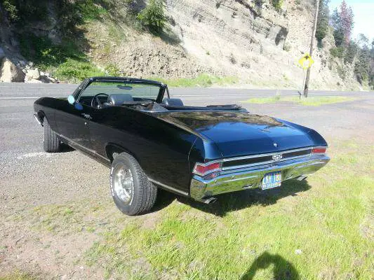 true 1968 black chev chevelle super sport convertible 138 vin 396/350hp 4-speed