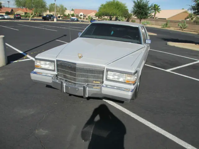 1990 cadillac brougham pearl gray/gray leather interior