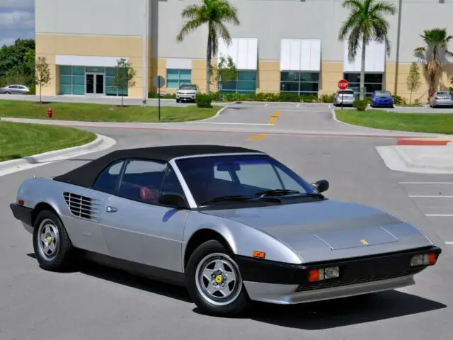 1984 ferrari mondial quattrovalvole convertible!! silver/red 34k miles!!