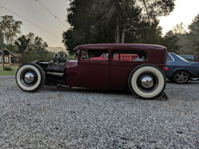 1929 ford tudor sedan av8 flathead hot rod rat rod custom chopped channeled
